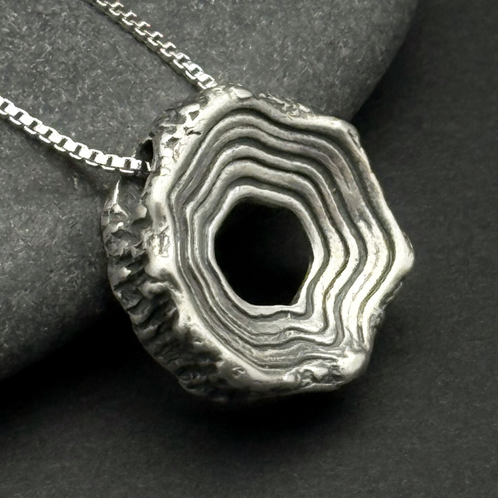 Rooted Rings Pendant, 16mm, Sterling