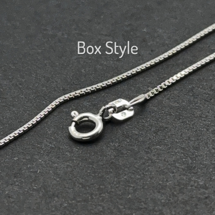 Box Style Sterling Silver Pendant Chain