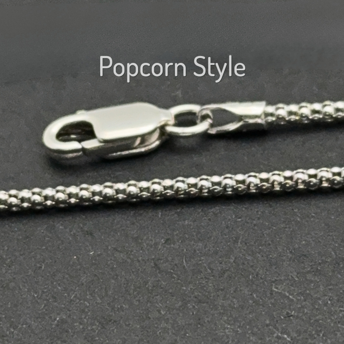 Popcorn Style Sterling Silver Pendant Chain