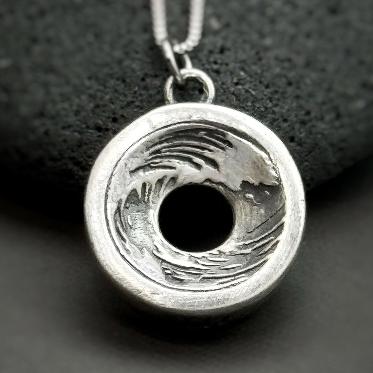 Endless Ocean, 14mm Sterling Silver Pendant