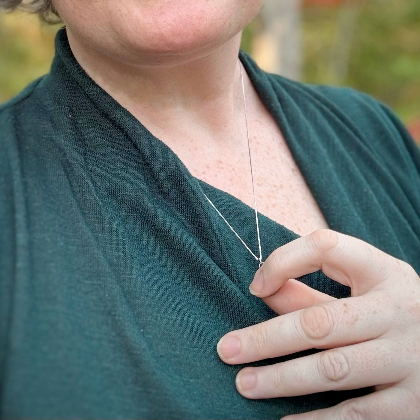 Throat Chakra Pendant, 14mm, Sterling