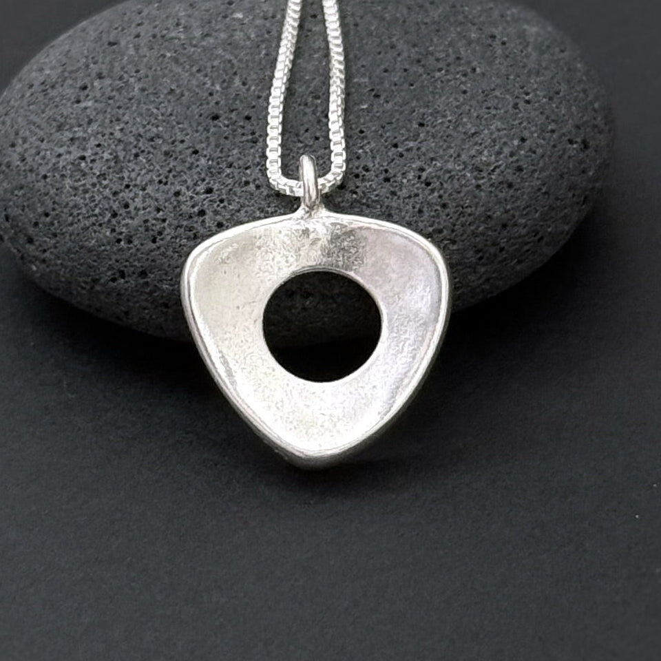 Pure & Simple Down Triangle Pendant, 17mm, Sterling Silver