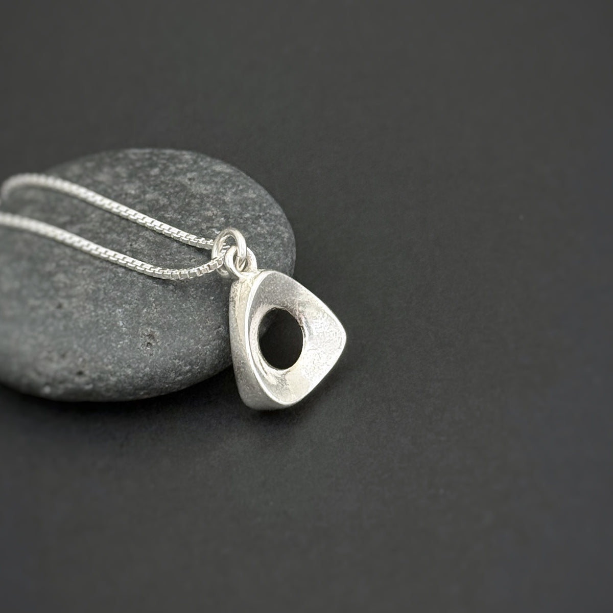 Pure & Simple Up Triangle Pendant, 14mm, Sterling Silver