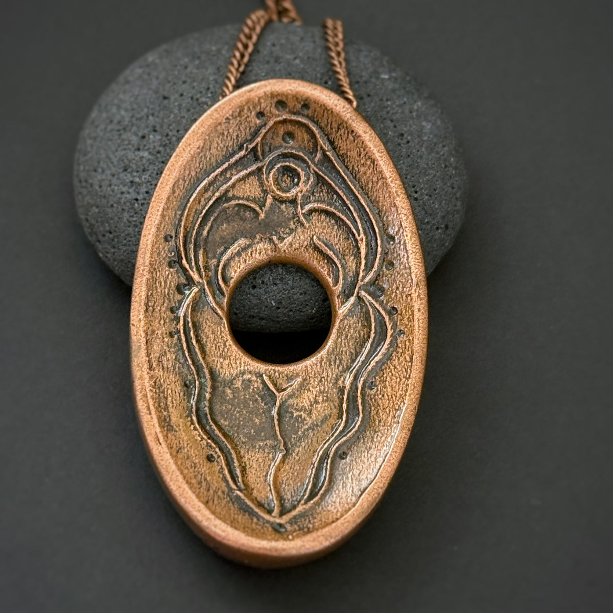 Goddess Pendant, 45mm, Copper