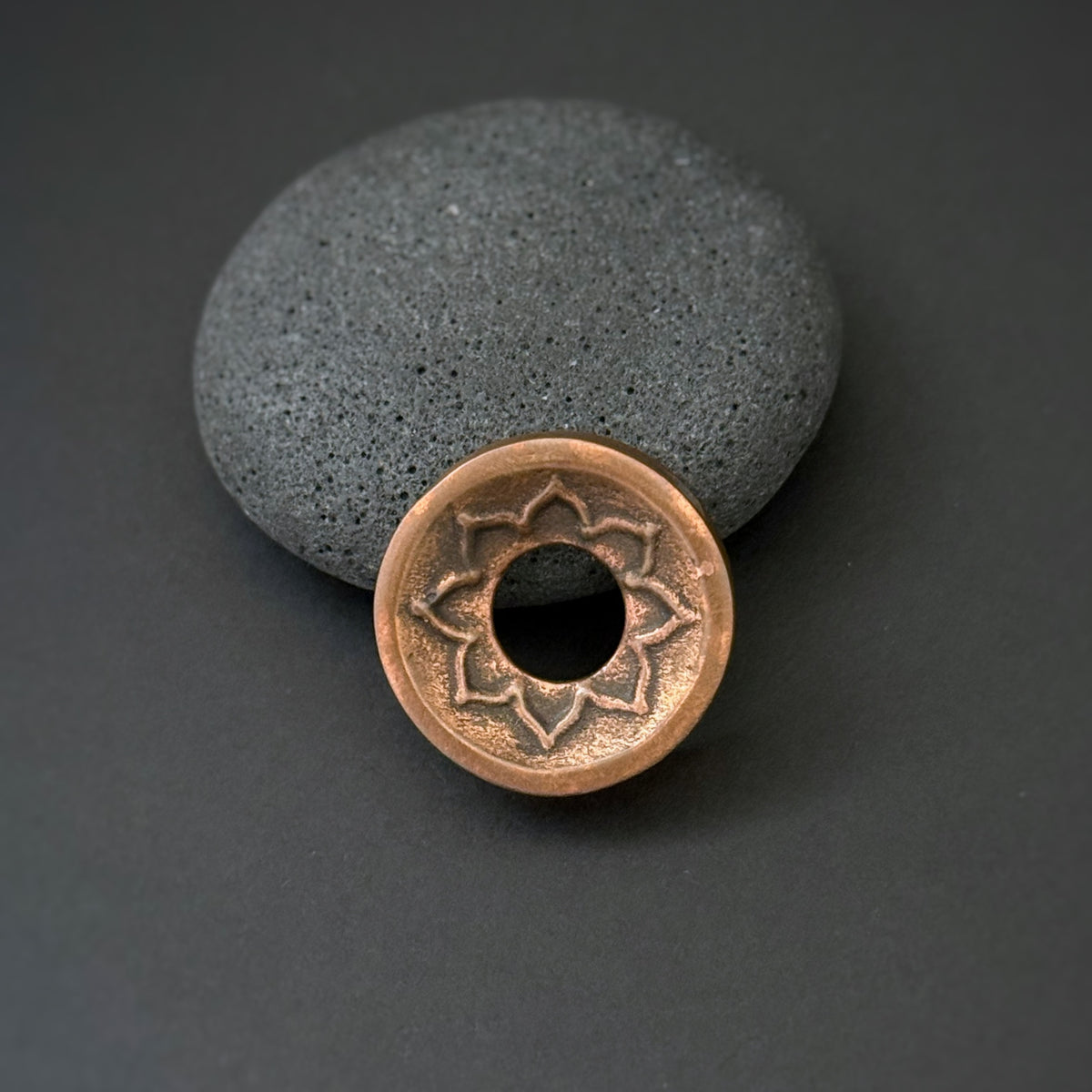 8 Petal Lotus Pendant, 20mm, Copper