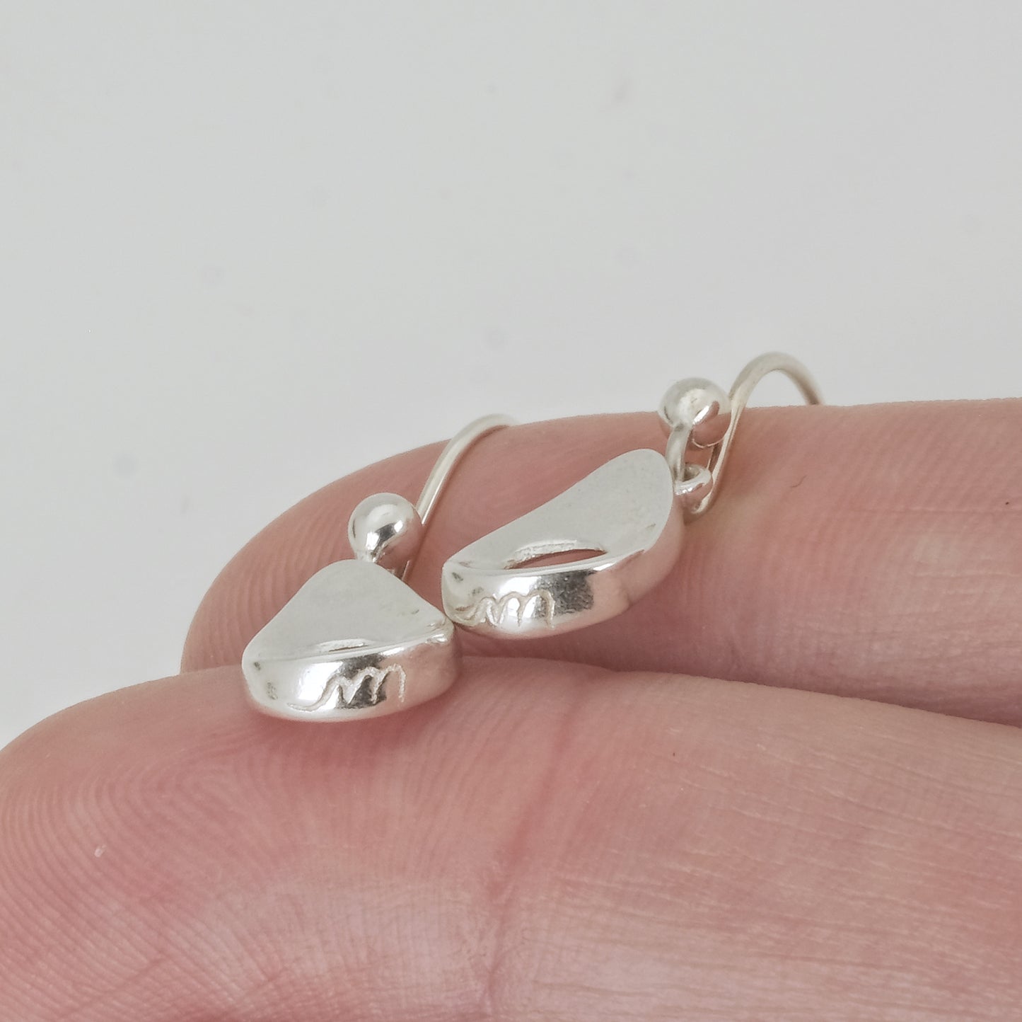 P&S Earrings, Teardrop, Sterling 10mm