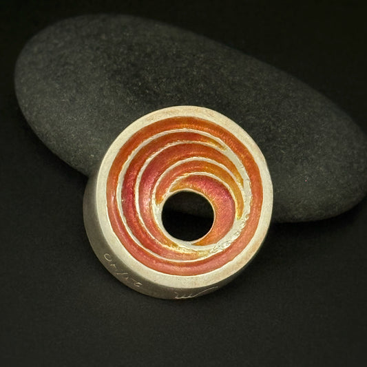 Off Center spiral Circles w enamel-52