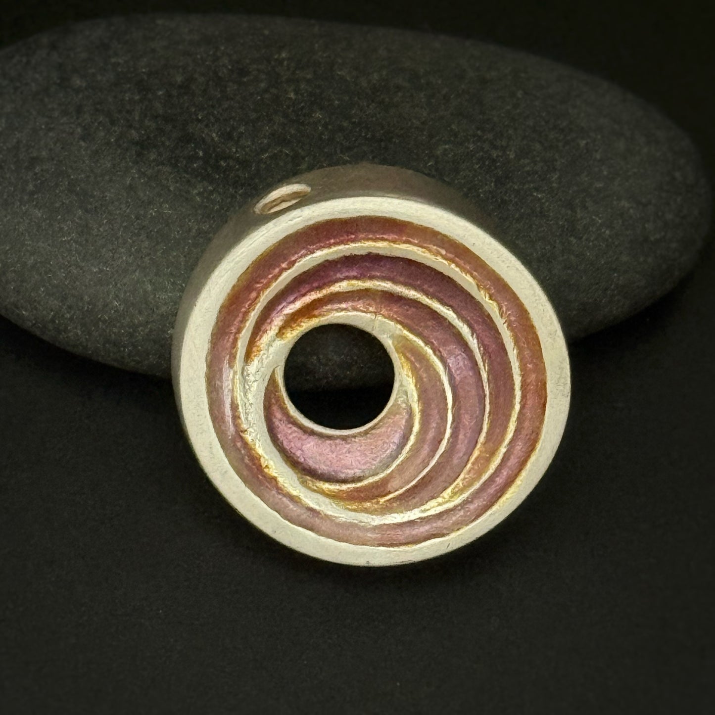 Off Center spiral Circles w enamel-52