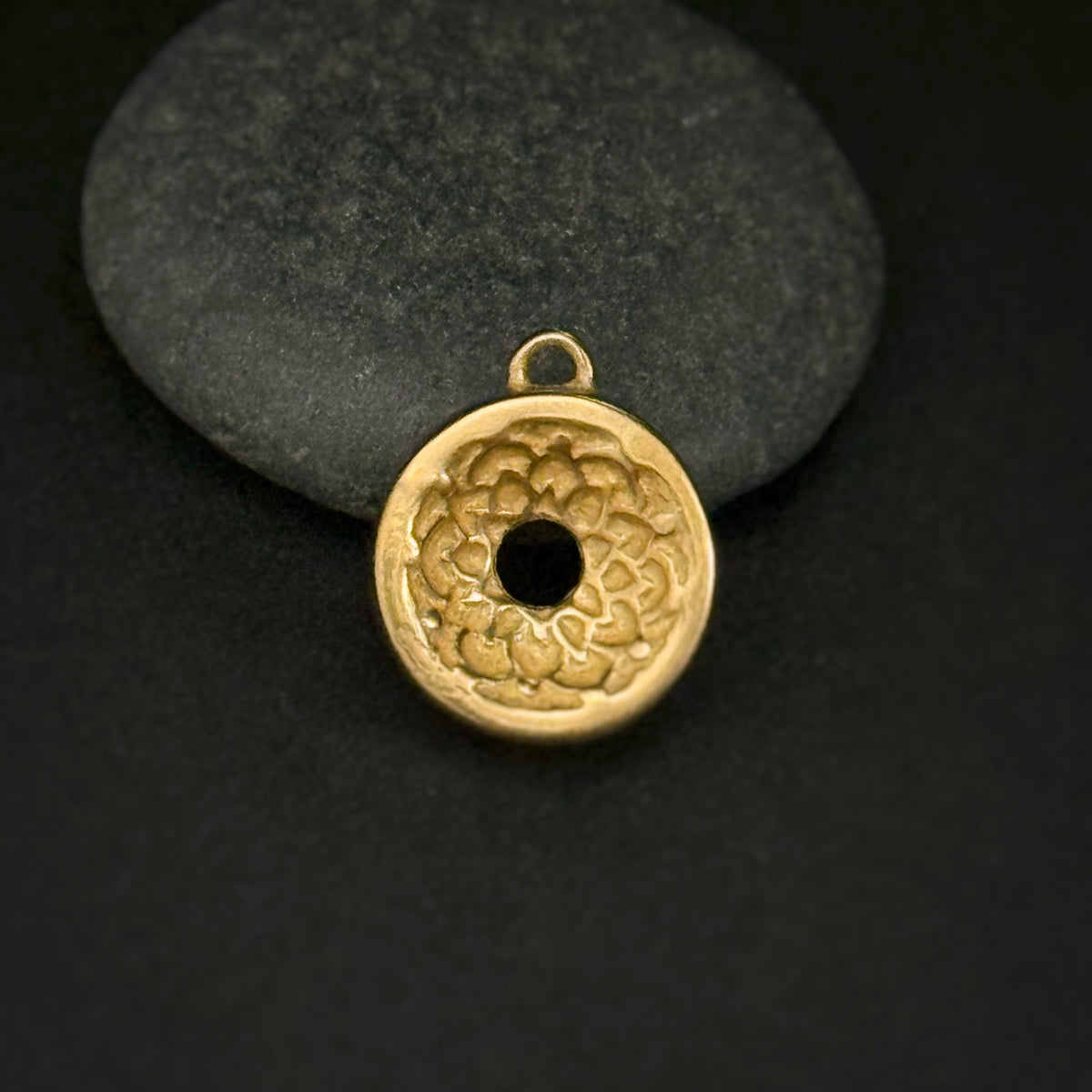 Crown Chakra Pendant, 14mm, “Gold” Bronze