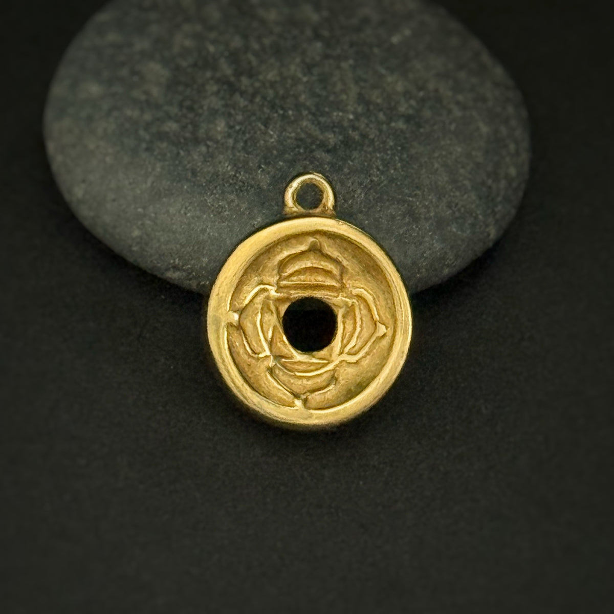 Root Chakra Pendant, 14mm, “Gold” Bronze