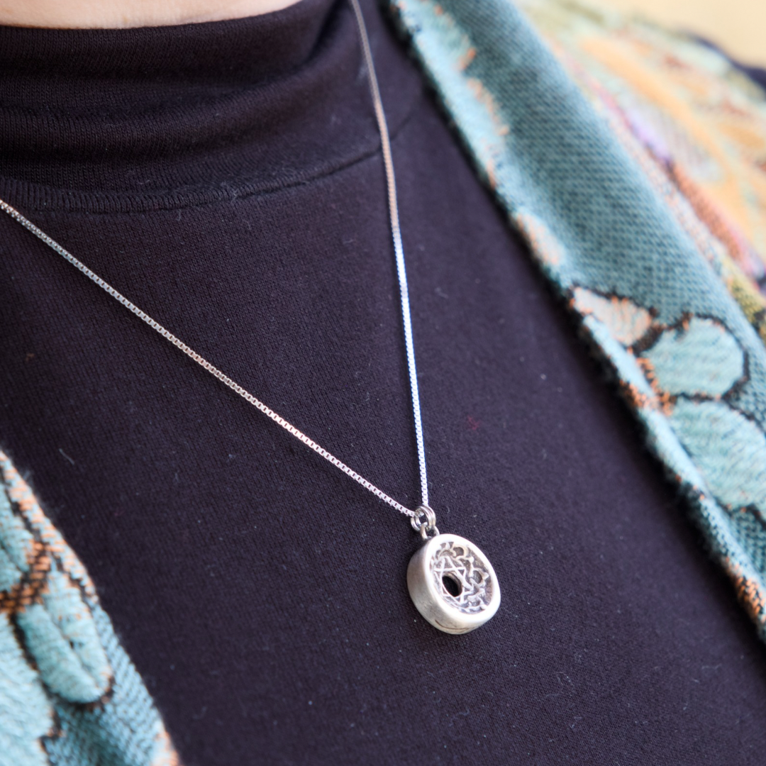 Heart Chakra Pendant, 14mm, Sterling
