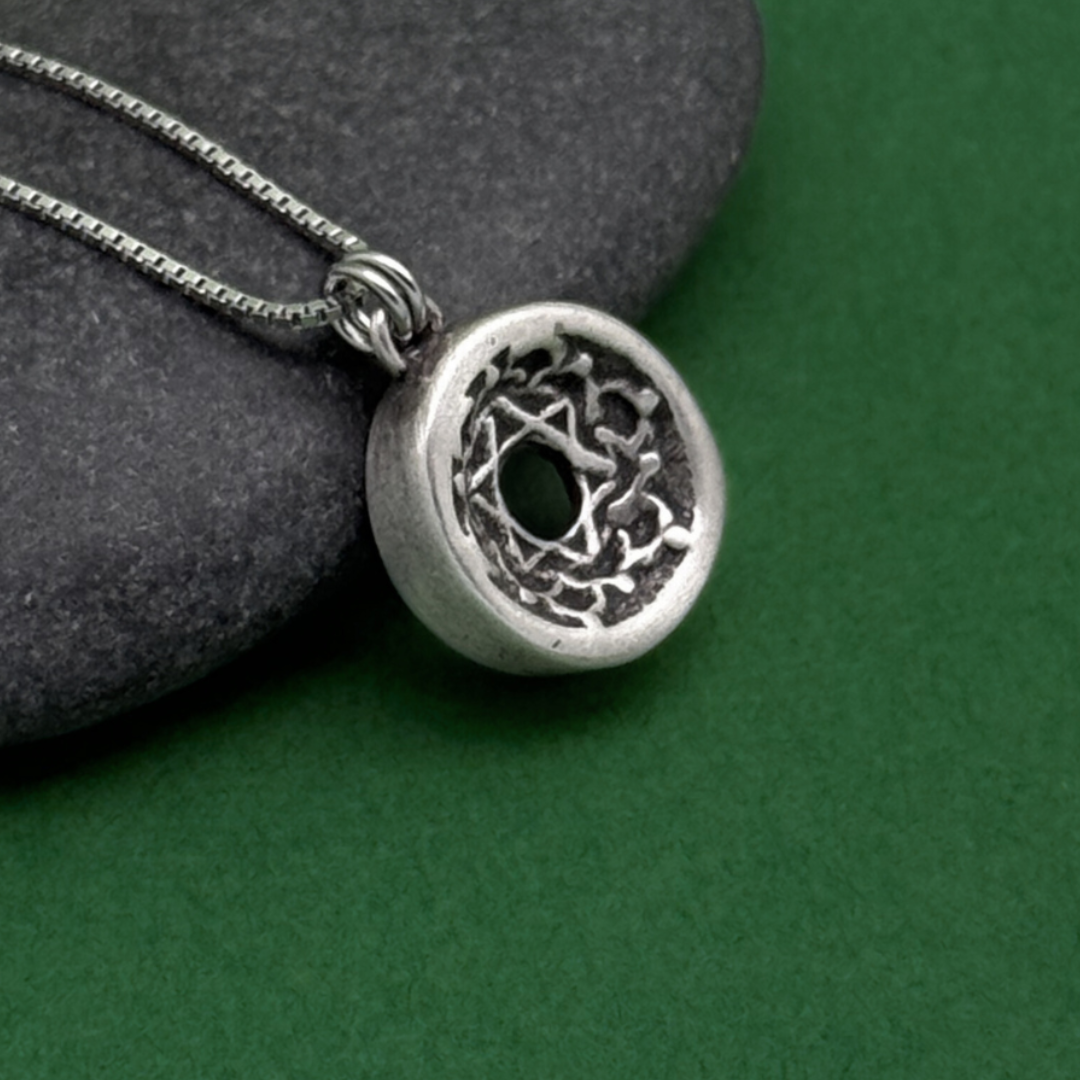 Heart Chakra Pendant, 14mm, Sterling