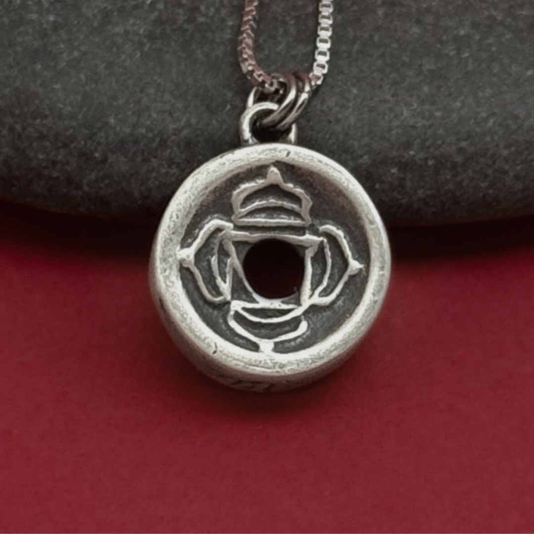 Root Chakra Pendant, 14mm, Sterling