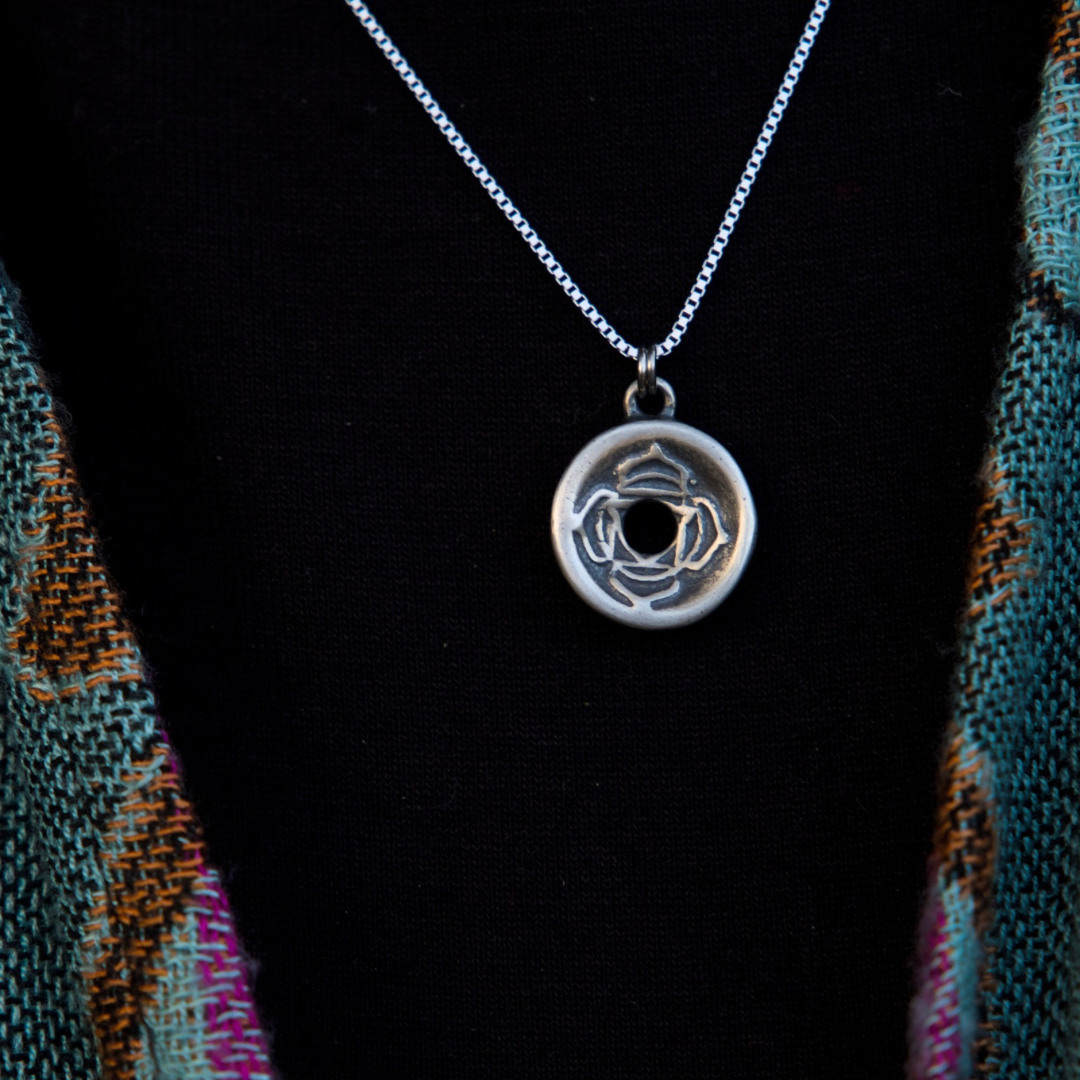 Root Chakra Pendant, 14mm, Sterling