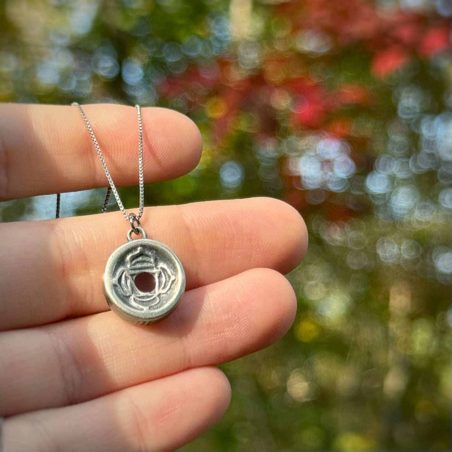 Root Chakra Pendant, 14mm, Sterling