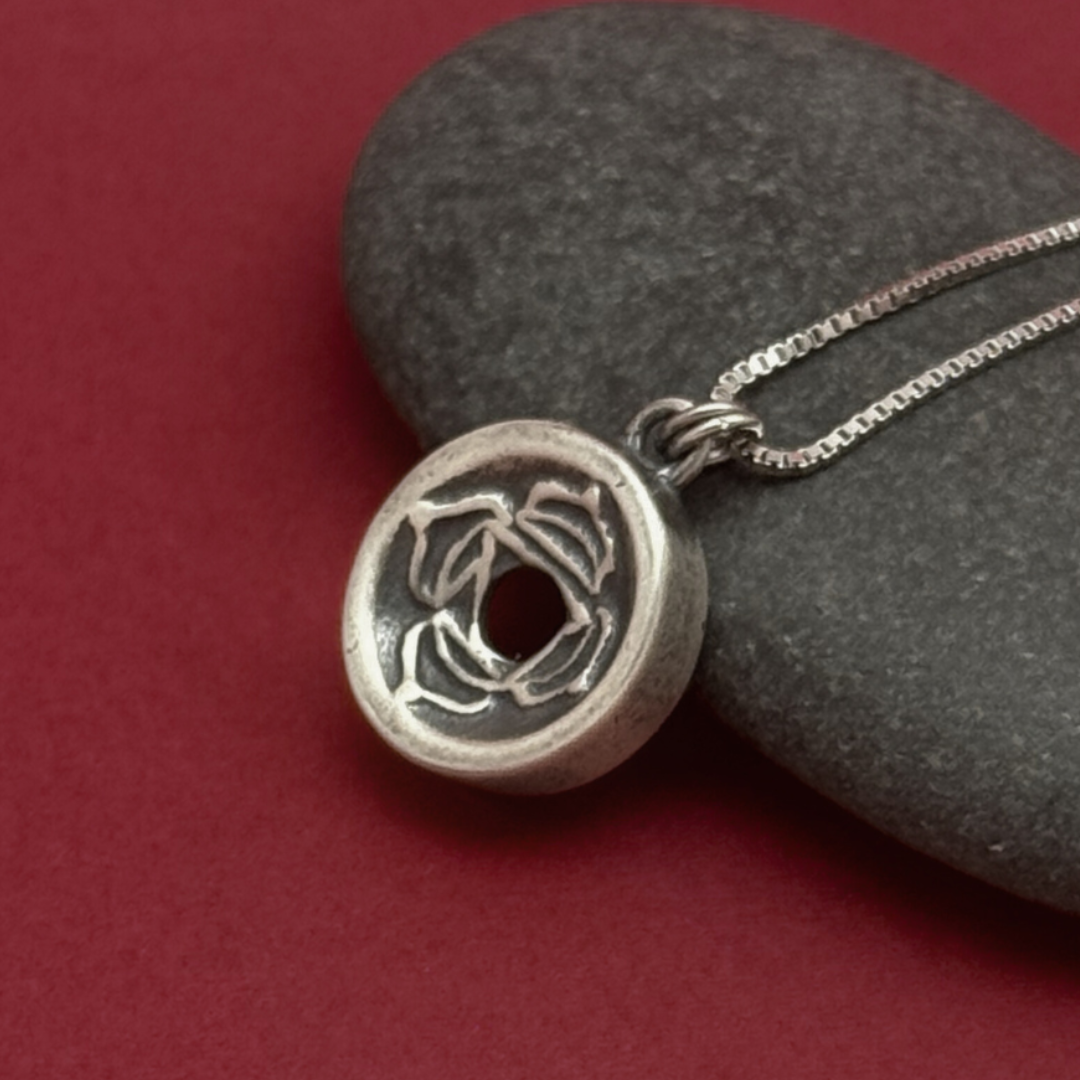 Root Chakra Pendant, 14mm, Sterling