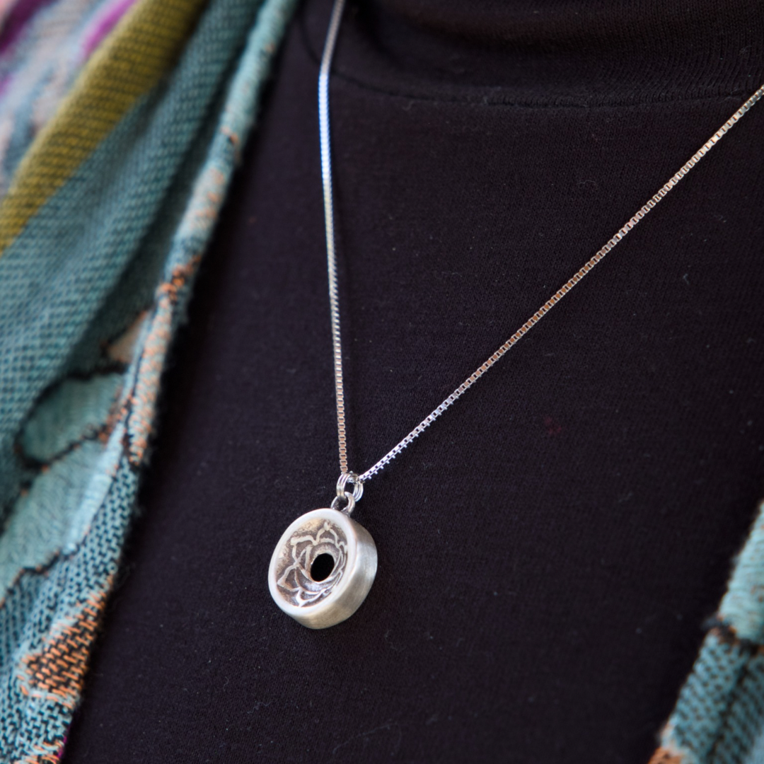 Sacral Chakra Pendant, 14mm, Sterling