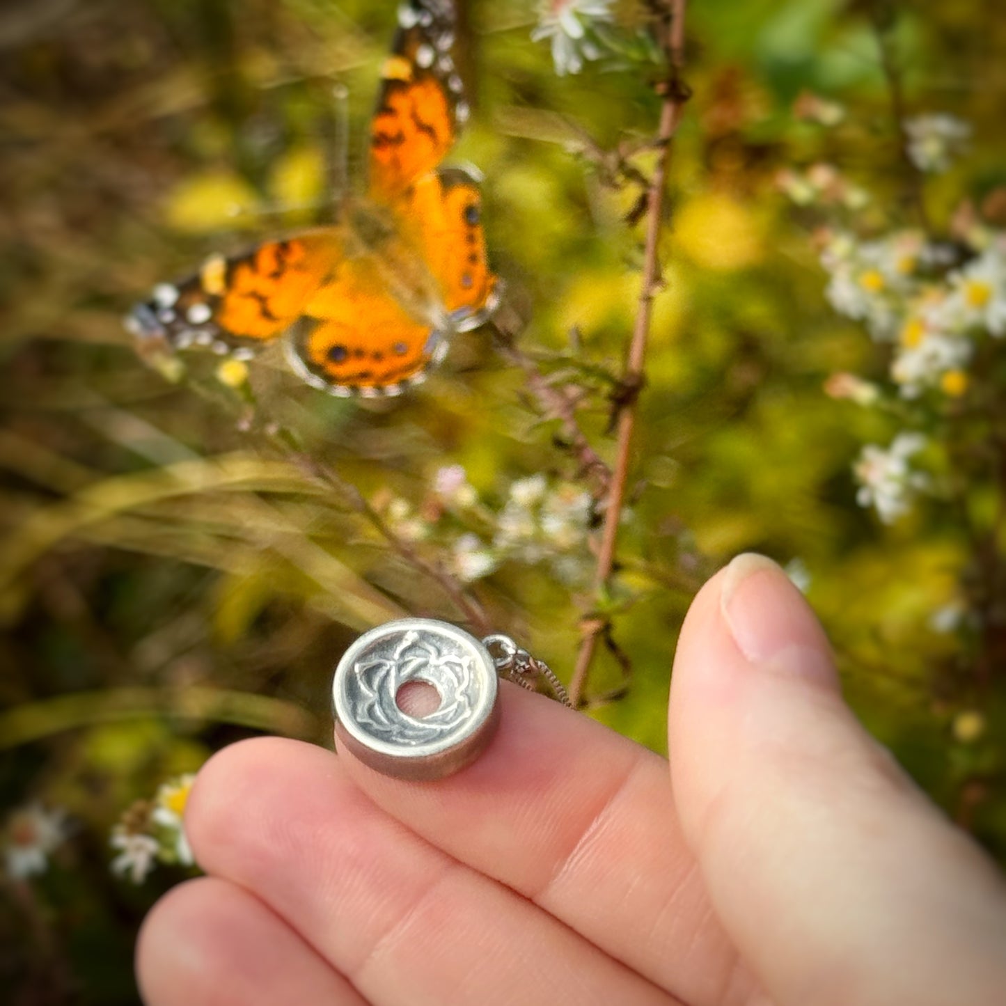 Sacral Chakra Pendant, 14mm, Sterling
