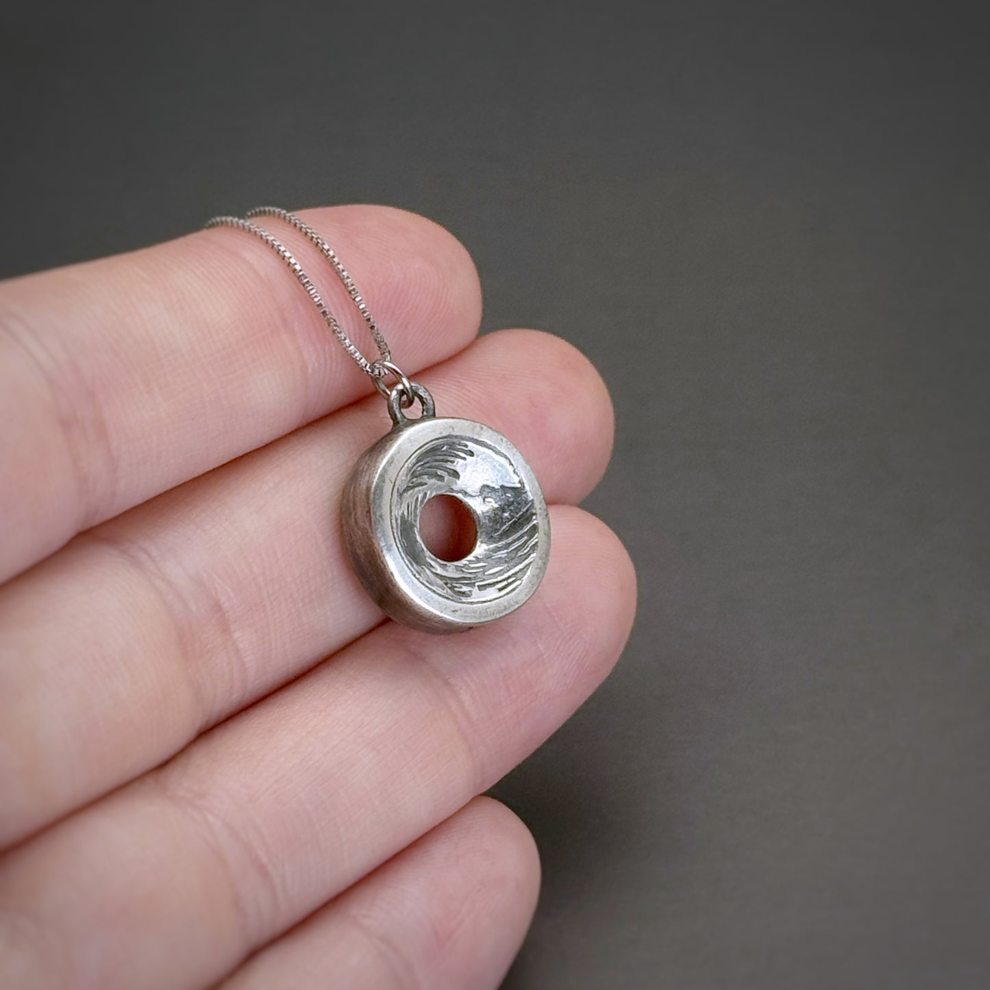 Endless Ocean, 14mm Sterling Silver Pendant