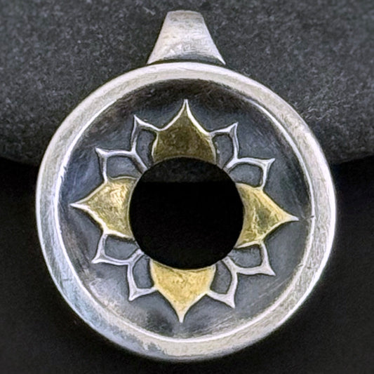 Heart Harmony Pendant - 21mm w/Bail, 22K Gold Accents (#17)