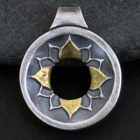 Heart Harmony Pendant - 19mm w/Bail, 22K Gold Accents (#19)