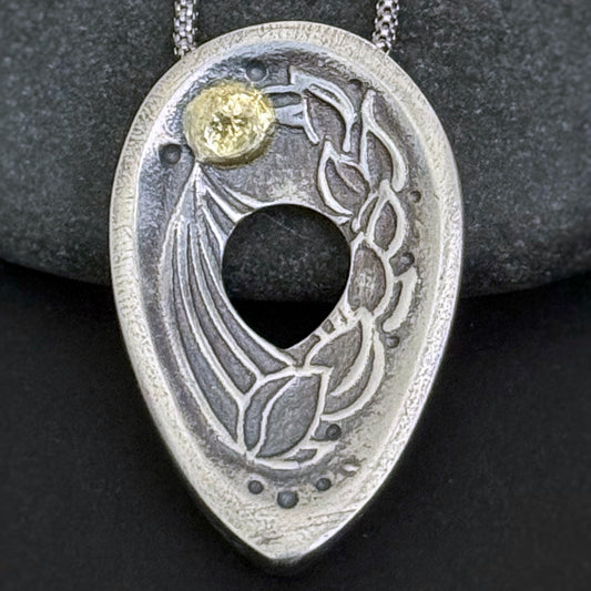 Earth Energy Sun Cycle, 34x22mm, 22K Gold Accents (#20)