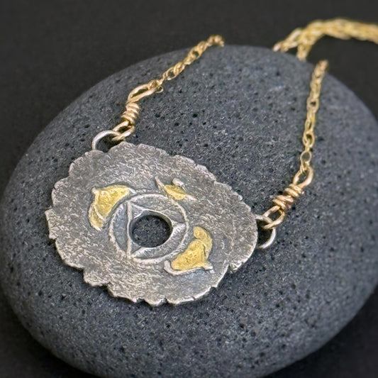 Brow Chakra, 20mm, FS/22k, 16" 14k Gold Filled Chain (#36)