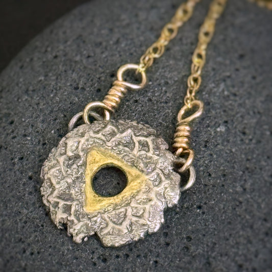 Throat Chakra, 12mm, FS/22k, 14" 14k Gold Filled Chain (#41)