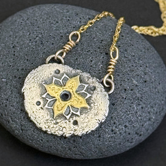 Heart Harmony, 17mm, FS/22k, 14.75" 14k Gold Filled Chain (#31)