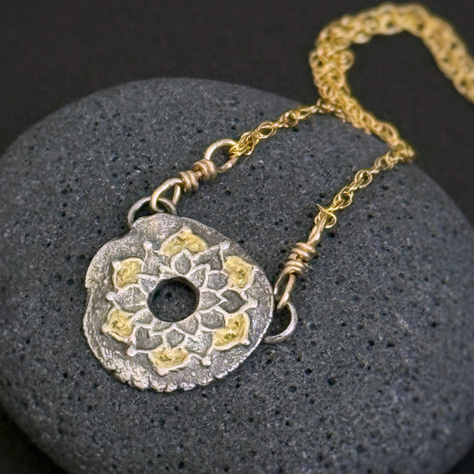 Crown Chakra, 14mm, FS/22k, 14" 14k Gold Filled Chain (#35)