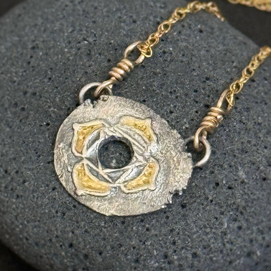 Root Chakra, 13mm, FS/22k, 14" 14k Gold Filled Chain (#54)