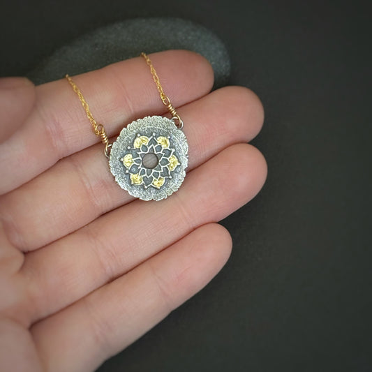 Crown Chakra, 20mm, FS/22k, 16" 14K Gold Filled Chain (#34)