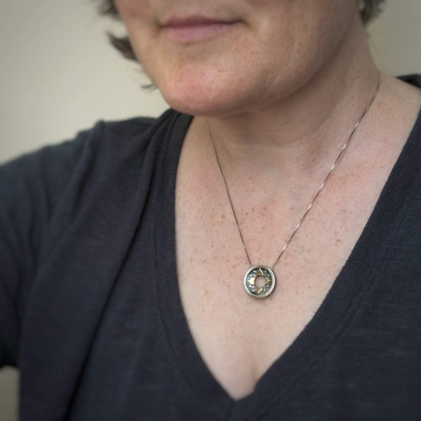 Heart Harmony Pendant - 20mm, 22K Gold Accents (#15)