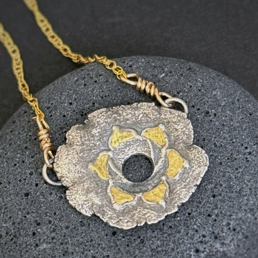 Sacral Chakra, 18mm, FS/22k, 14.75" 14k Gold Filled Chain (#49)