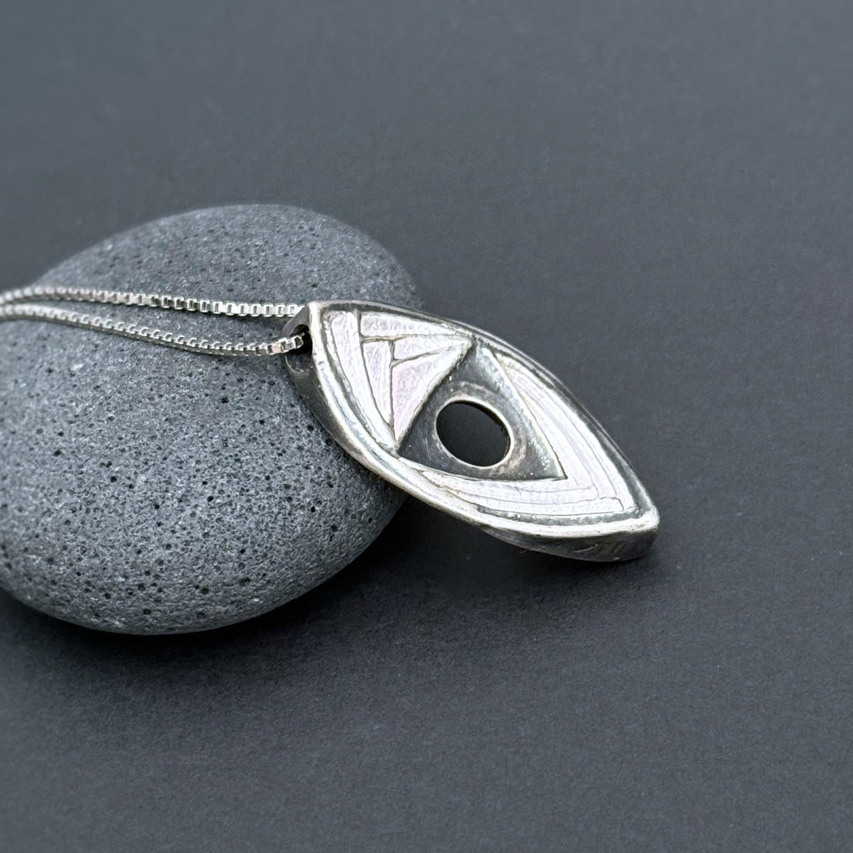 Yoni Pendant, 28mm, Fine Silver w/Light Pink Enamel