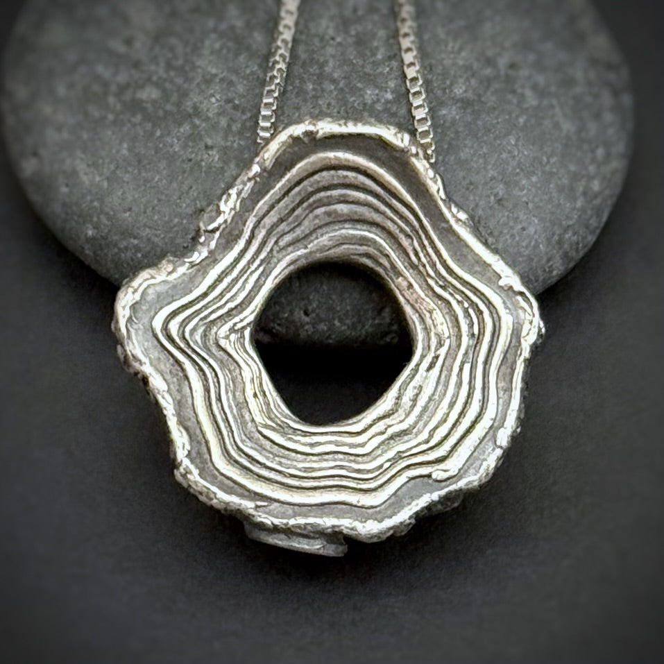 Rooted Rings Pendant, 20mm, Sterling Silver, "Groud" Misprint B