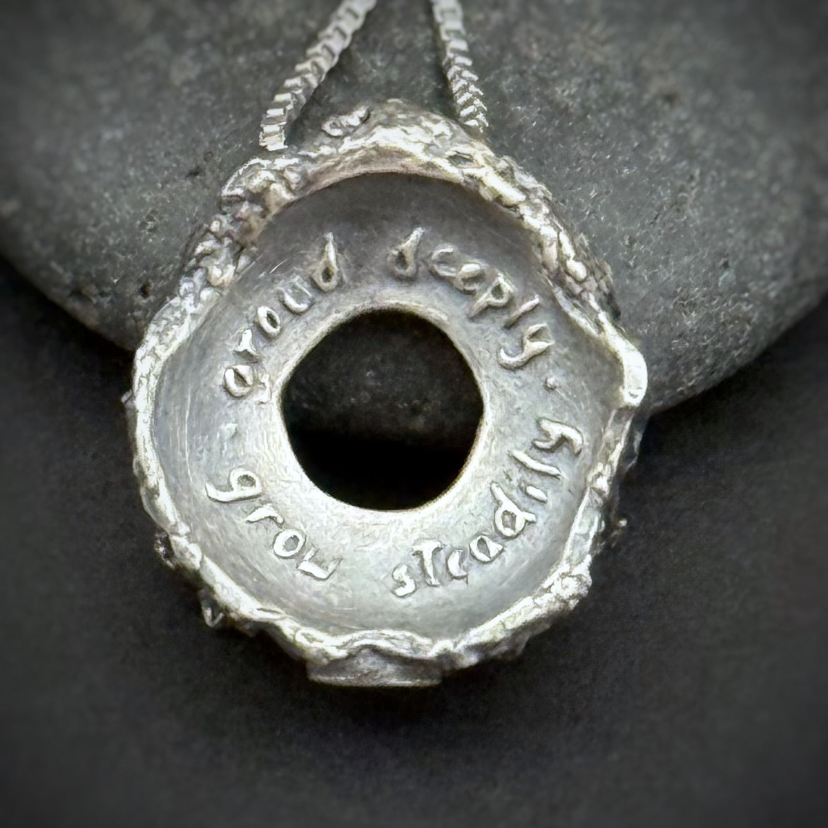 Rooted Rings Pendant, 16mm, Sterling Silver, "Groud" Misprint B
