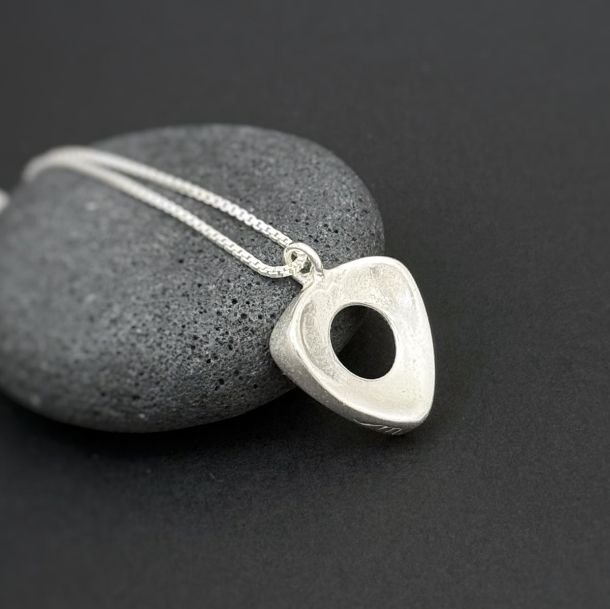 Pure & Simple Down Triangle Pendant, 17mm, Sterling Silver