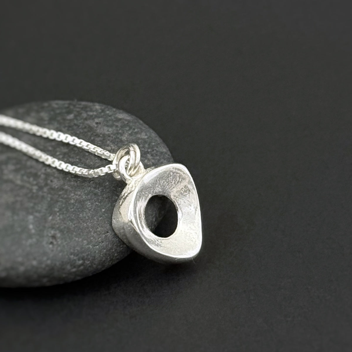 Pure & Simple Down Triangle Pendant, 14mm, Sterling Silver