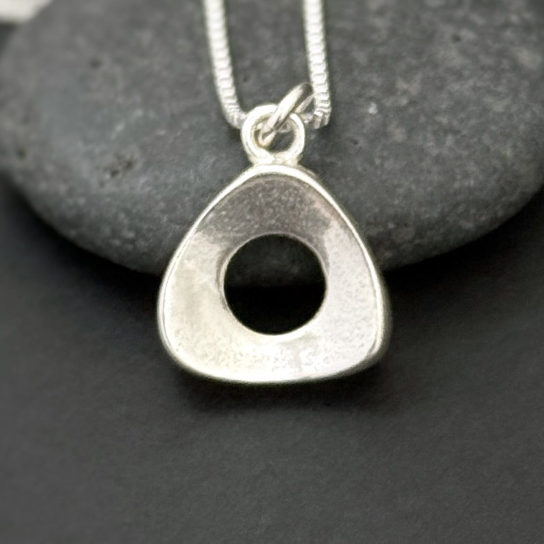 Pure & Simple Up Triangle Pendant, 14mm, Sterling Silver
