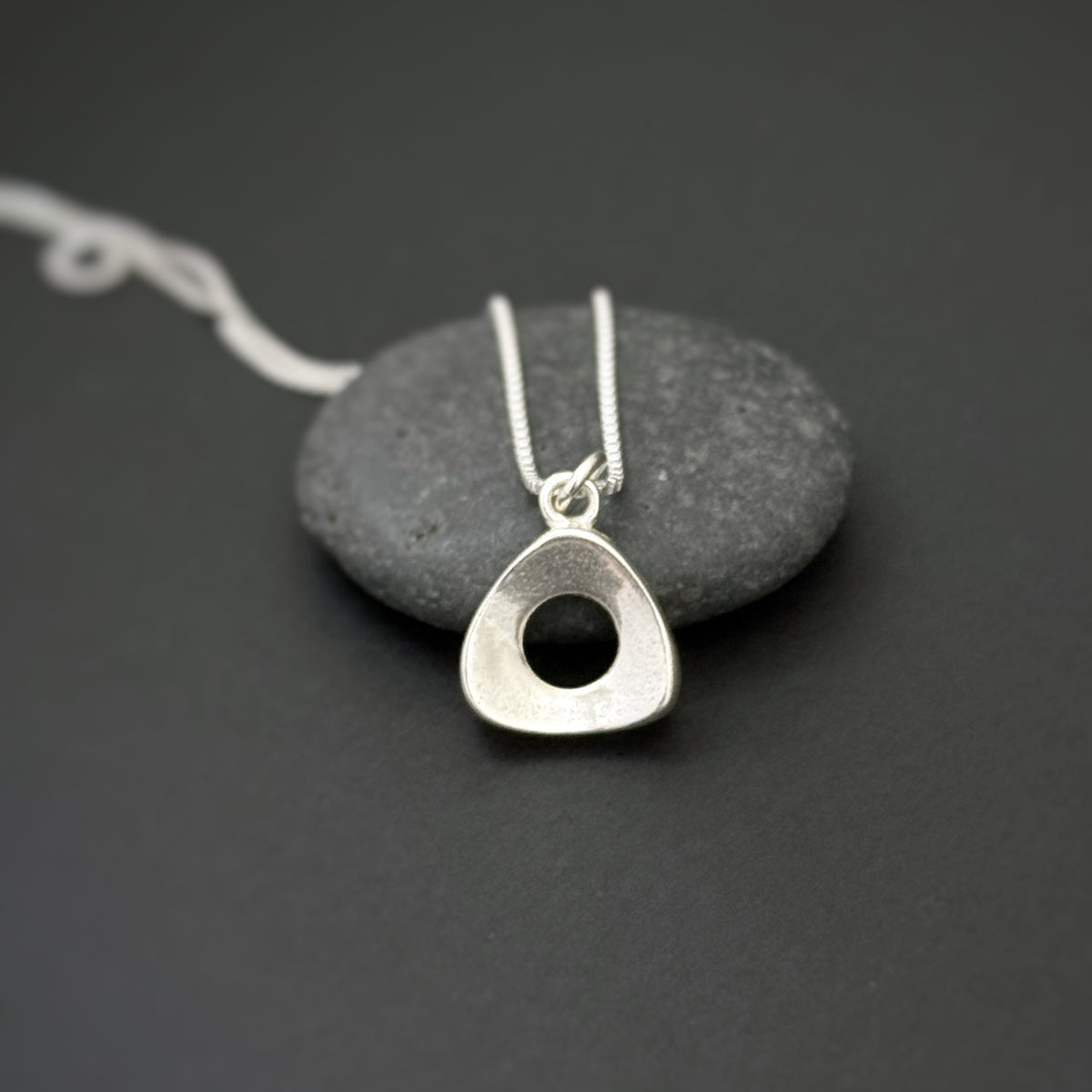 Pure & Simple Up Triangle Pendant, 14mm, Sterling Silver
