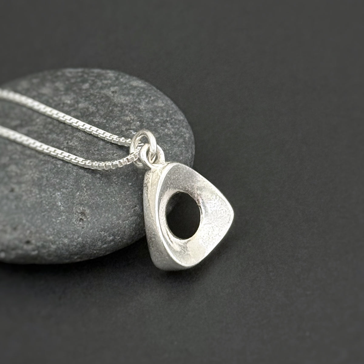 Pure & Simple Up Triangle Pendant, 14mm, Sterling Silver