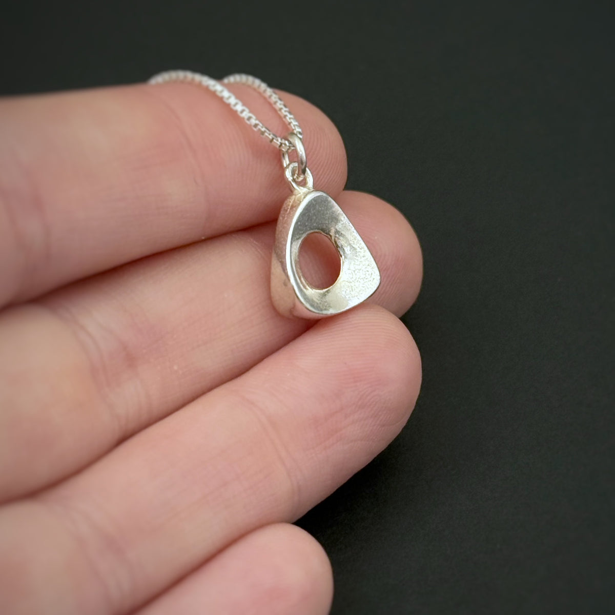 Pure & Simple Up Triangle Pendant, 14mm, Sterling Silver