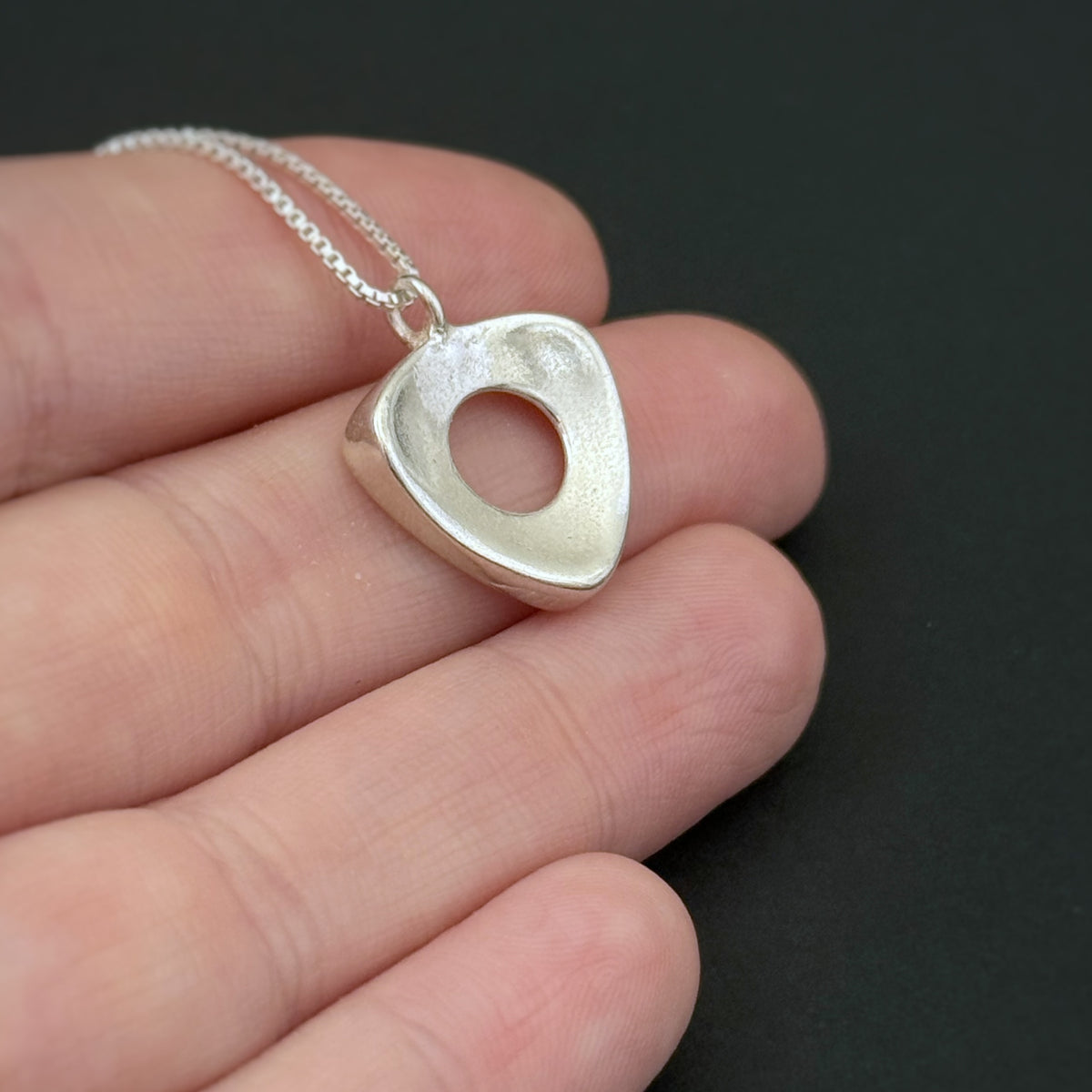 Pure & Simple Down Triangle Pendant, 17mm, Sterling Silver