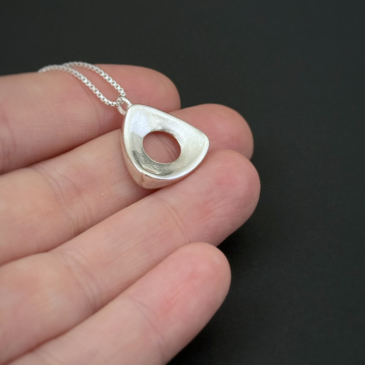 Pure & Simple Up Triangle Pendant, 17mm, Sterling Silver
