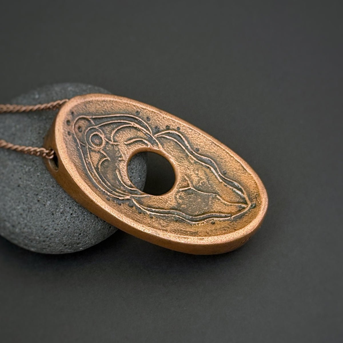 Goddess Pendant, 45mm, Copper