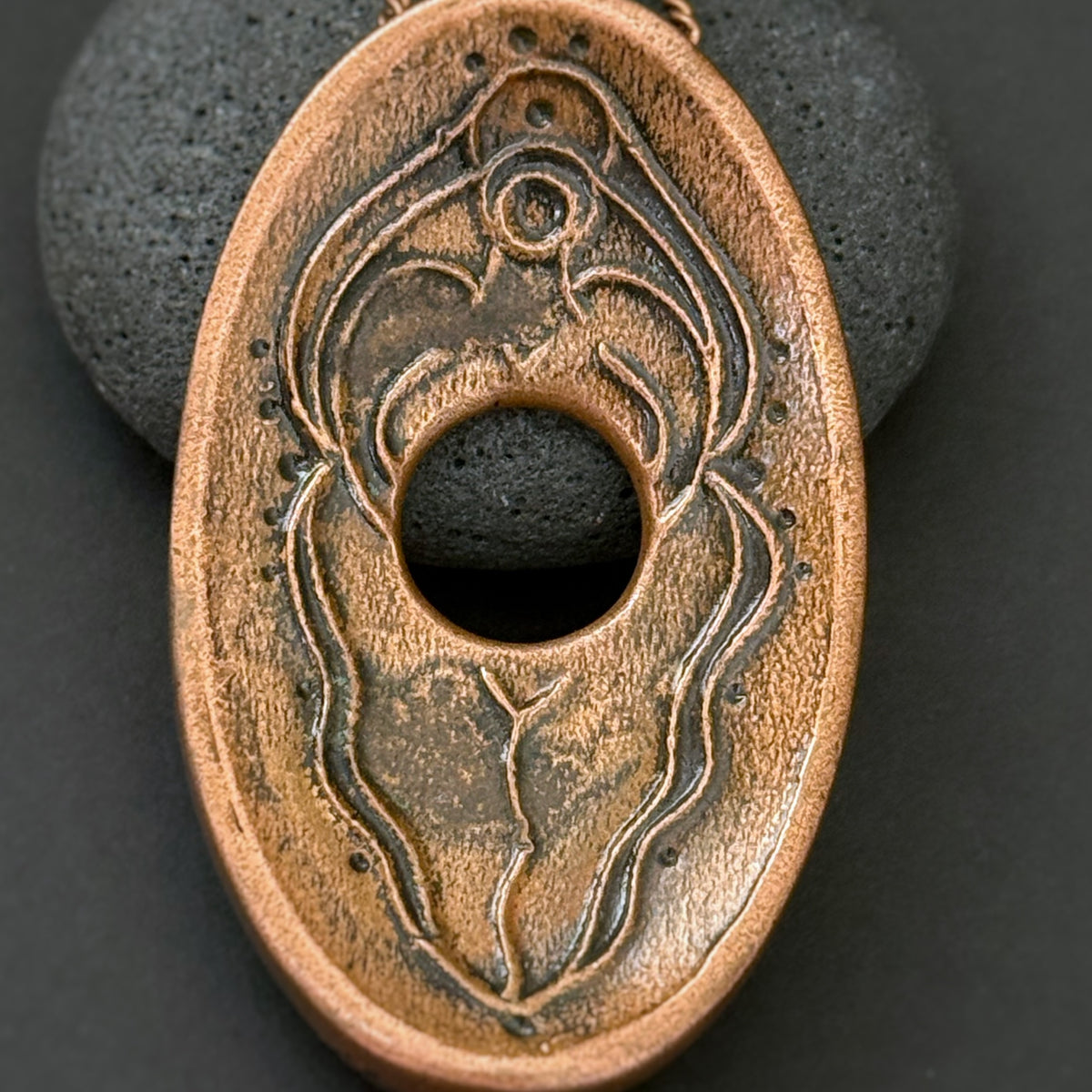 Goddess Pendant, 45mm, Copper