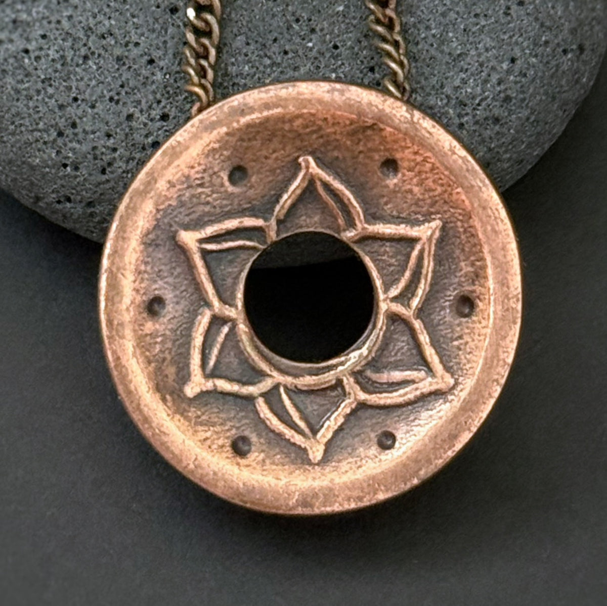 Sacral Chakra Pendant, 23mm, Copper