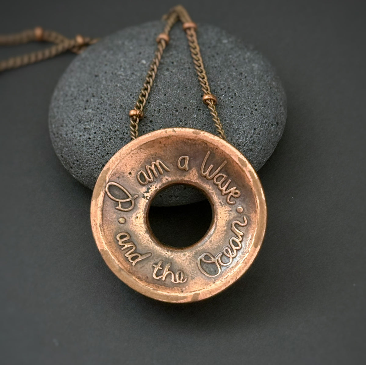 Endless Ocean Pendant, 28mm, Copper