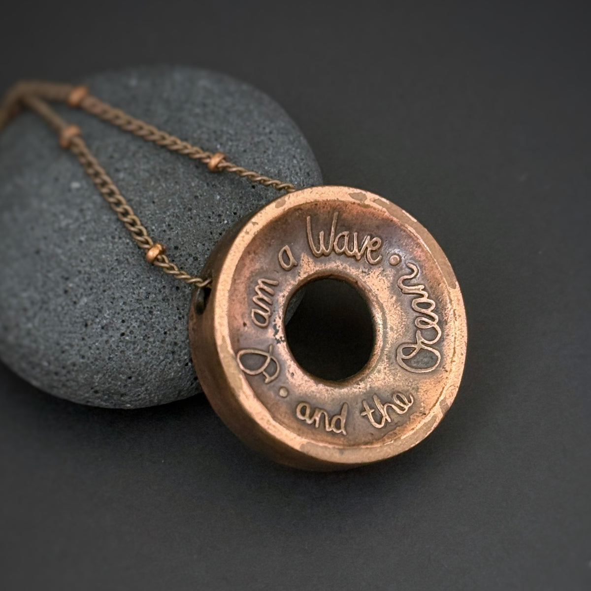 Endless Ocean Pendant, 28mm, Copper